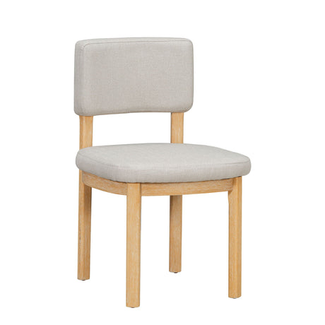 Dining Table Set With 6 Upholstered Chairs, Rectangular Table With Cutout Legs HouseOfZazla
