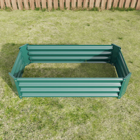 Metal Raised Garden Bed, Rectangle Raised Planter 4×2×1ft HouseOfZazla