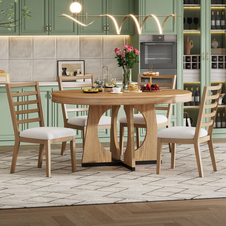 Round Dining Table Set For 4 With Chairs HouseOfZazla