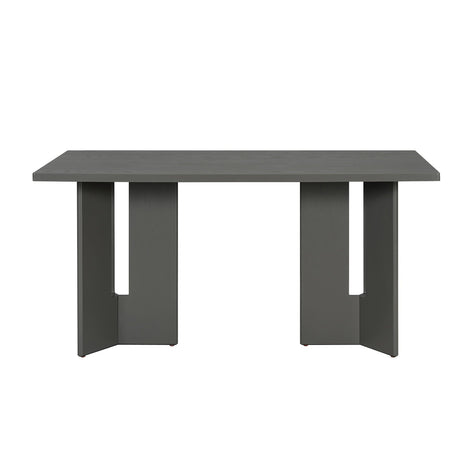 Dining Table Set With 6 Upholstered Chairs, Rectangular Table With Cutout Legs HouseOfZazla
