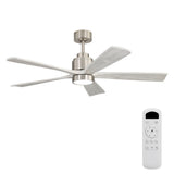 Ultra Quiet Reversible Ceiling Fan With Dimmable LED Light - Brushed Nickel