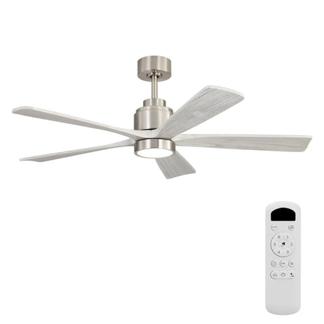 Ultra Quiet Reversible Ceiling Fan With Dimmable LED Light - Brushed Nickel HouseOfZazla