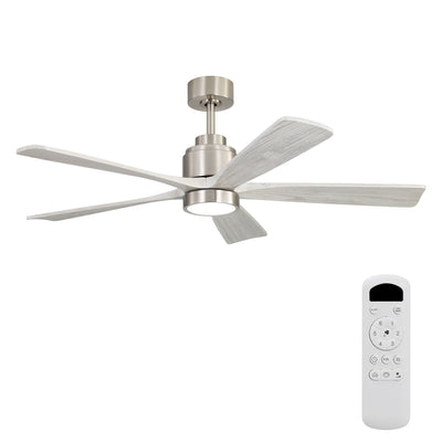 Ultra Quiet Reversible Ceiling Fan With Dimmable LED Light - Brushed Nickel