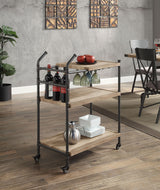 Brantley Oak & Sandy Black Finish Serving Cart