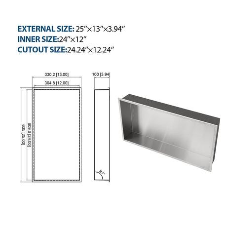 Stainless Steel Shower Niche With Seamless Design For Bathroom Storage HouseOfZazla