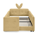 Cute Rabbit Ear Upholstered Platform Bed Frame With Safety Rail HouseOfZazla