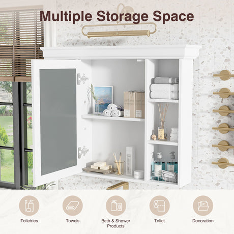 Wall Mounted Bathroom Storage Cabinet With Mirror Door HouseOfZazla