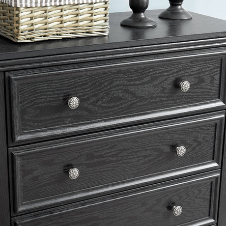 Modern 5-Drawer Black Dresser for Living Room Storage HouseOfZazla