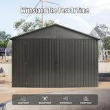 12x25FT Outdoor Metal Garage Shed, Extra Large Metal Carport