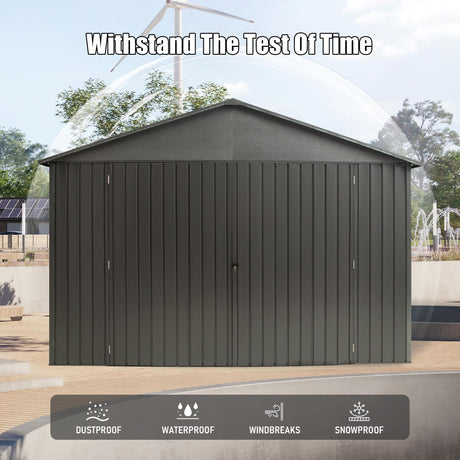 12x25FT Outdoor Metal Garage Shed, Extra Large Metal Carport HouseOfZazla