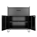 Rolling Metal Tool Storage Cabinet, Lockable Garage Storage Cabinet, Locking Metal Storage Cabinet With Wheels, Rolling Tool Chest, Assembly Required - Black