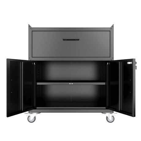 Rolling Metal Tool Storage Cabinet, Lockable Garage Storage Cabinet, Locking Metal Storage Cabinet With Wheels, Rolling Tool Chest, Assembly Required - Black HouseOfZazla