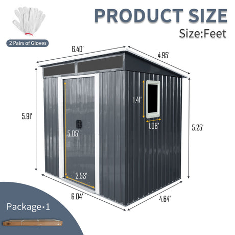 Outdoor Metal Storage Shed With Window And Transparent Plate For Garden, Lawn HouseOfZazla