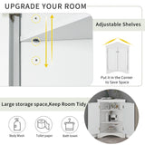 Triangle Bathroom Storage Cabinet With Adjustable Shelves, Freestanding Floor Cabinet For Home Kitchen