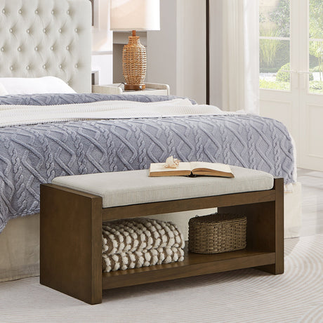 40" Accent Bench with Lower Shelf Shoe Rack HouseOfZazla