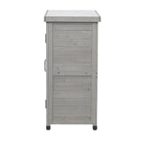 Potting Bench With Storage Cabinet And Metal Table Top For Outdoor