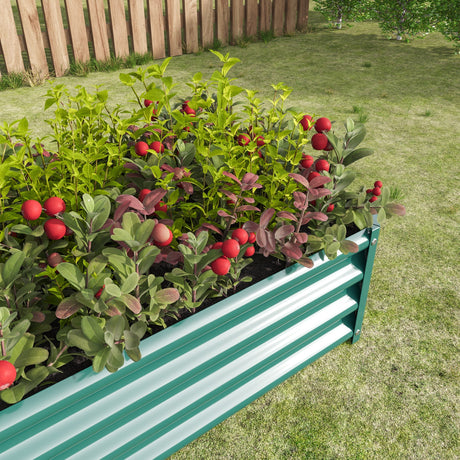 Metal Raised Garden Bed, Rectangle Raised Planter 4×2×1ft HouseOfZazla