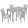 Dining Table Set With Crystal Decoration And Upholstered Chairs HouseOfZazla