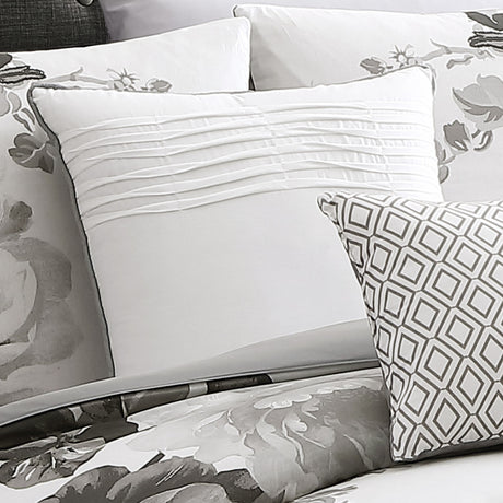 Ridgely 7 Pc Watercolor Black and White Floral Comforter Set HouseOfZazla