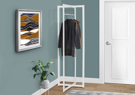 Coat Rack Hall Tree Free Standing Hanging Bar Entryway White HouseOfZazla