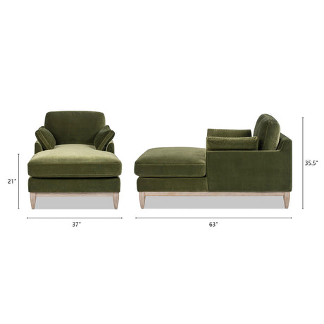 Pasadena - Modern Farmhouse Chaise Lounge Chair - Olive Green HouseOfZazla