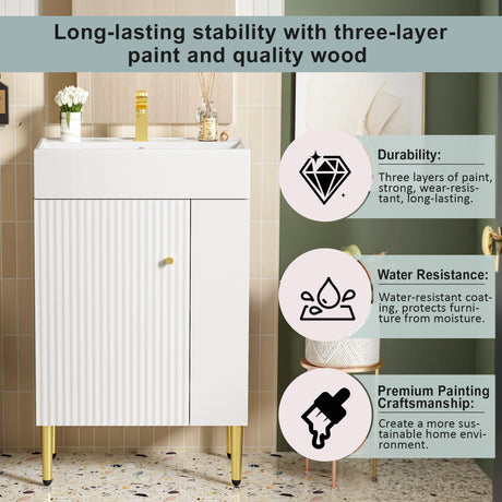 Bathroom Vanity, Combo Cabinet, Bathroom Storage Cabinet, Single Ceramic Sink HouseOfZazla