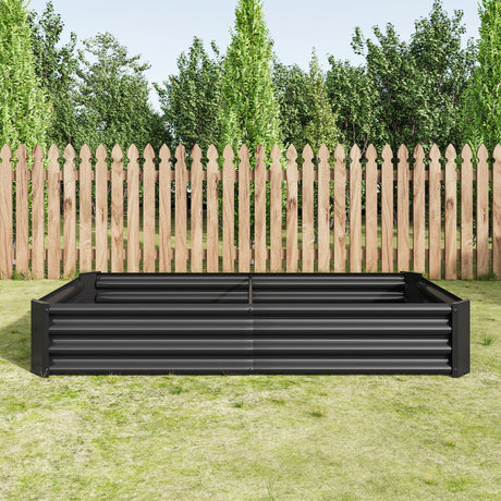 Raised Garden Bed Outdoor 6×3×1 ft Metal Raised Rectangle Planter Bed HouseOfZazla