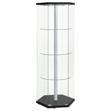 Tenley - 4 Shelf Curio Cabinet With Hexagonal Design