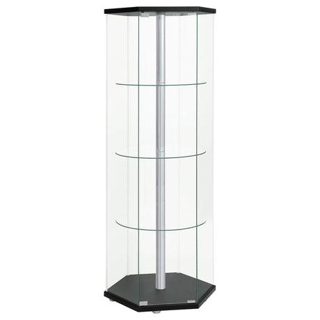 Tenley - 4 Shelf Curio Cabinet With Hexagonal Design HouseOfZazla