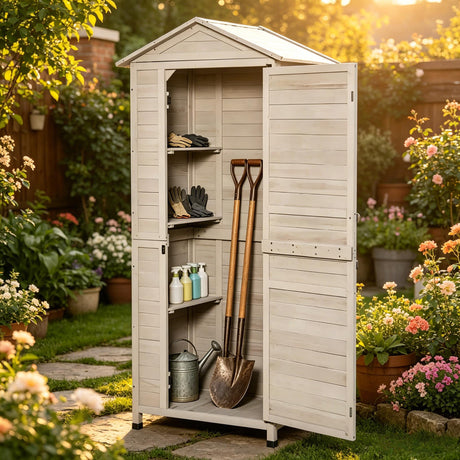 Outdoor Storage Shed with Tilted Tin Roof HouseOfZazla