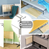 4NM 31.5" Folding Desk, Simple Assembly Computer Desk Study Writing Table for Small Space Offices/Home - Natural and White 4NM