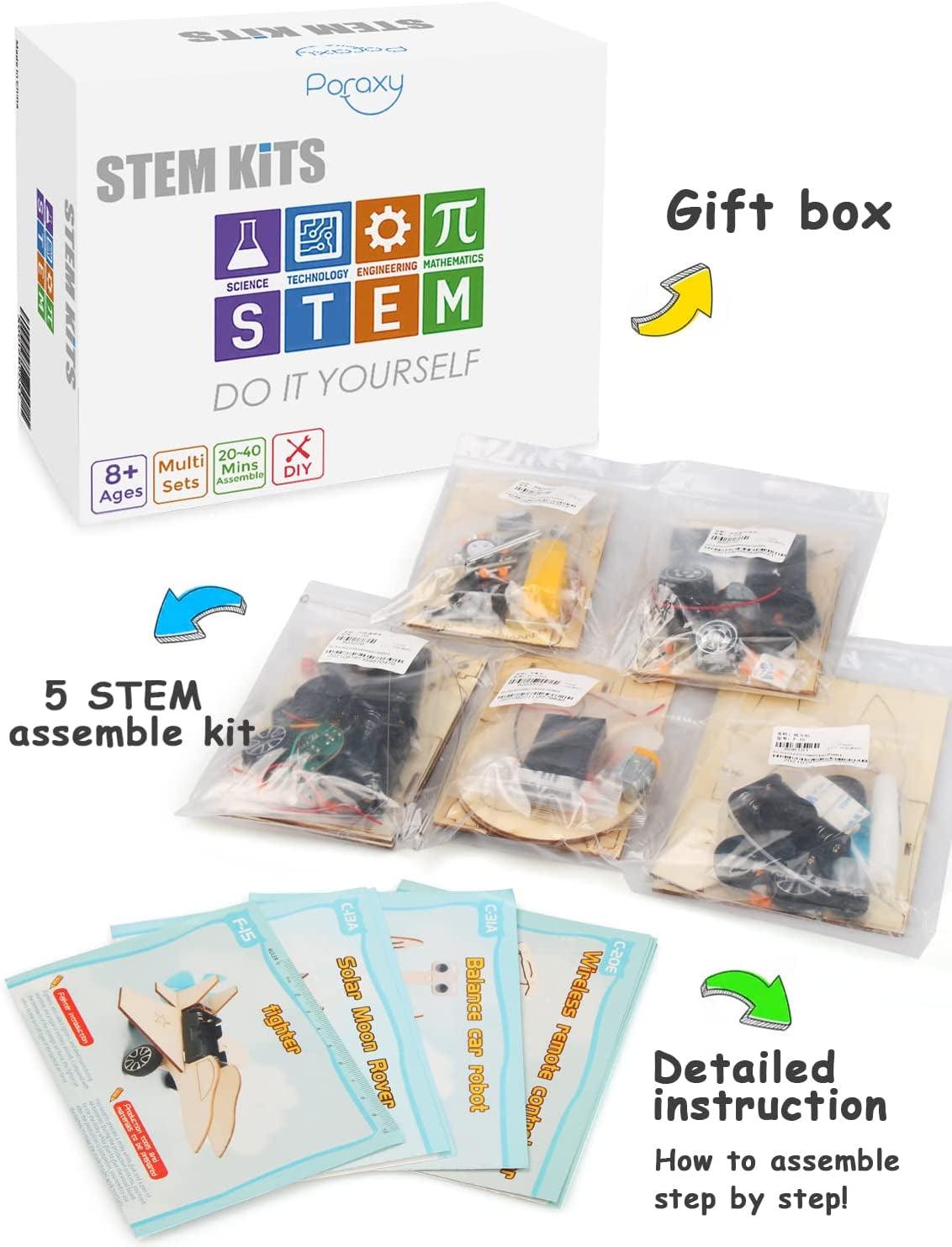 5 in 1 Model Car Kits, STEM Projects 3D Wooden Puzzles, Educational Science Experiment Building Set, DIY STEM Solar Toys - WoodArtSupply