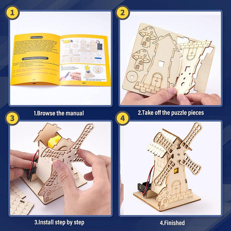 5-in-1 Wooden STEM Craft Kit for Kids Ages 8-12 - DIY Amusement Park Projects WoodArtSupply