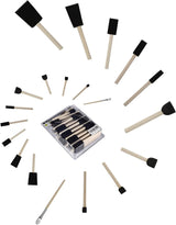 50 Pack 0.5"-2" Different Size Assorted Foam Brush Wood Handle Paint Brush Set, Durable Acrylics, Stains, Crafts WoodArtSupply