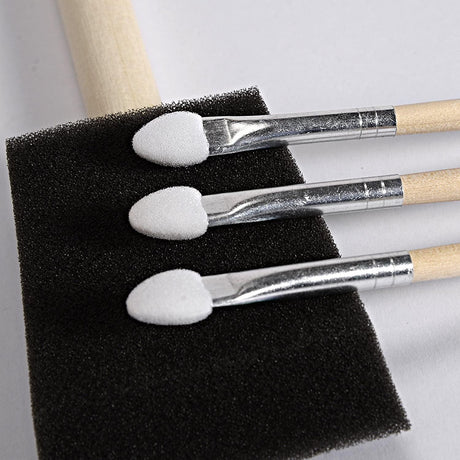 50 Pack 0.5"-2" Different Size Assorted Foam Brush Wood Handle Paint Brush Set, Durable Acrylics, Stains, Crafts WoodArtSupply