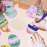 50 Pieces Easter Egg Wooden Cutout Unfinished Wood Ornaments DIY Crafts Cutouts Slices Painting Crafts WoodArtSupply