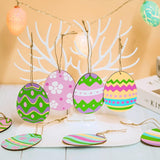 50 Pieces Easter Egg Wooden Cutout Unfinished Wood Ornaments DIY Crafts Cutouts Slices Painting Crafts WoodArtSupply