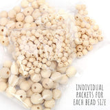 500Pcs Wooden Beads 6 Sizes Unfinished Natural Wood Crafts round Predrilled Balls Jewelry 8Mm 10Mm 12Mm 14Mm 16Mm 18Mm WoodArtSupply