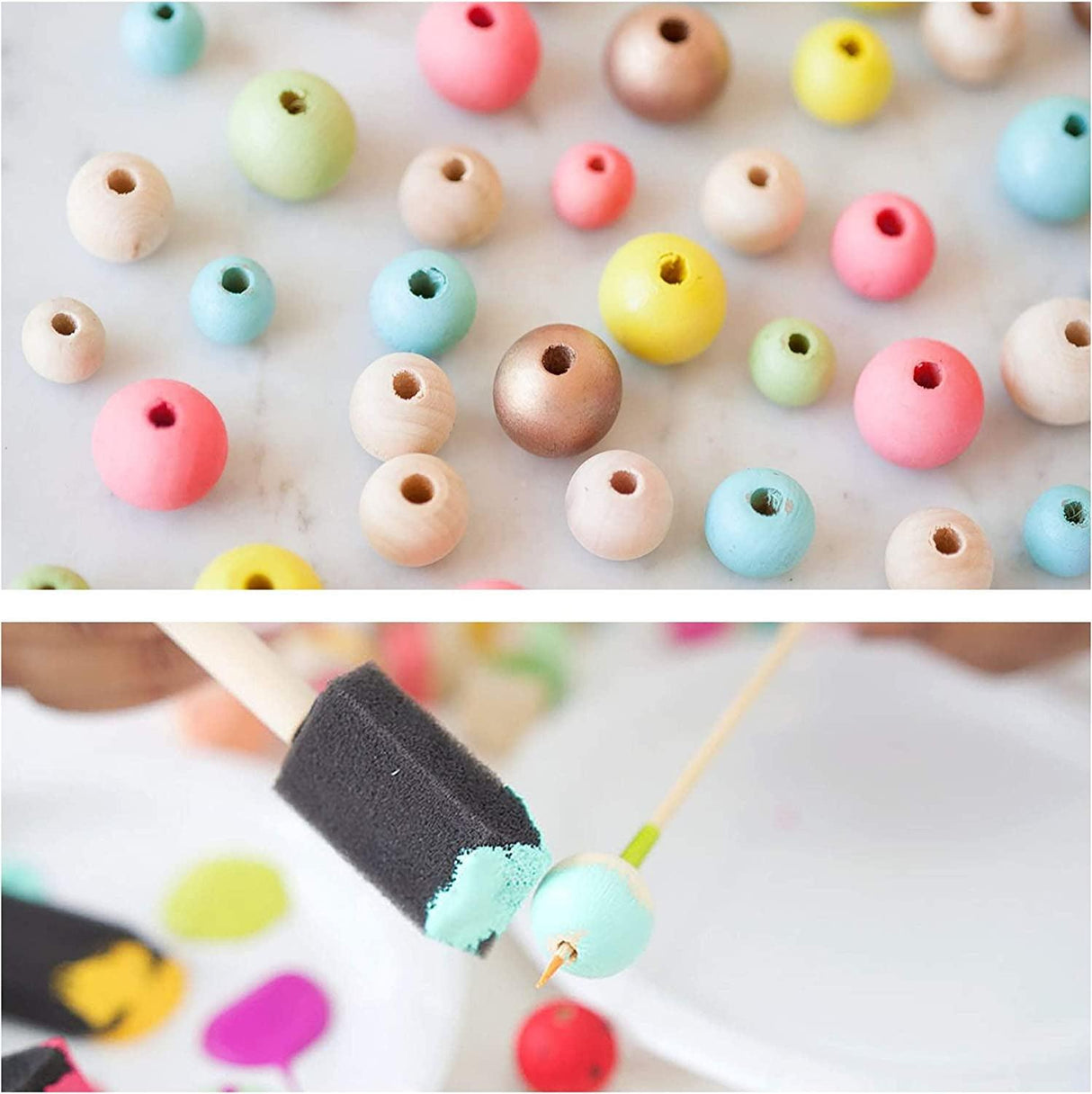 500Pcs Wooden Beads 6 Sizes Unfinished Natural Wood Crafts round Predrilled Balls Jewelry 8Mm 10Mm 12Mm 14Mm 16Mm 18Mm WoodArtSupply