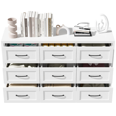 9 Drawer White Metal Dresser with Quiet-Glide Rails HouseOfZazla