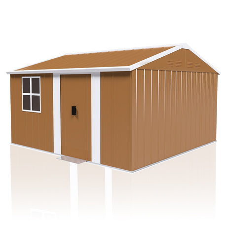 12x10 FT Heavy-Duty Metal Storage Shed with Lockable Door & Ventilation HouseOfZazla