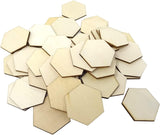 50PCS 50Mm/2Inch Hexagon Blank Unfinished Wood Slices for DIY Crafts, Home Decoration, Games WoodArtSupply