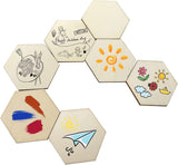 50PCS 50Mm/2Inch Hexagon Blank Unfinished Wood Slices for DIY Crafts, Home Decoration, Games WoodArtSupply