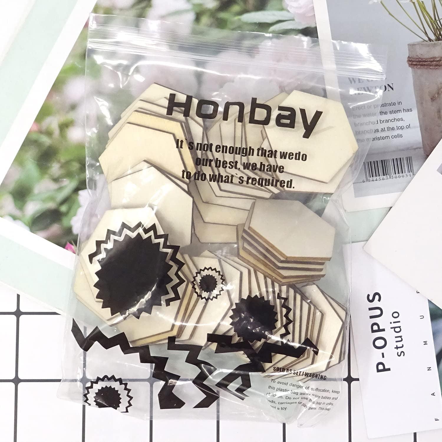 50PCS 50Mm/2Inch Hexagon Blank Unfinished Wood Slices for DIY Crafts, Home Decoration, Games WoodArtSupply