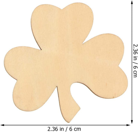50Pcs St. Patricks Day Unfinished Wooden Blank Wooden Shamrock Horseshoe Rainbow Wood Cutouts WoodArtSupply