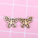 50Pcs Wood Discs Slices Butterfly Shape Unfinished Wooden Cutouts Craft DIY Decoration WoodArtSupply