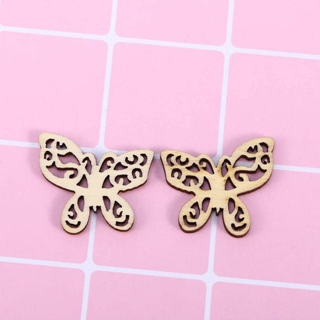 50Pcs Wood Discs Slices Butterfly Shape Unfinished Wooden Cutouts Craft DIY Decoration WoodArtSupply