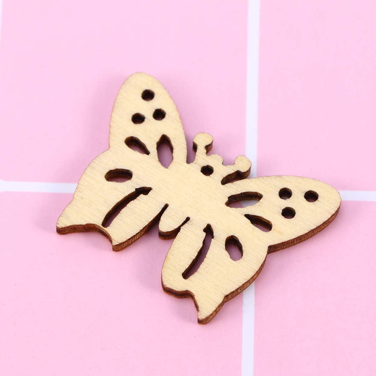 50Pcs Wood Discs Slices Butterfly Shape Unfinished Wooden Cutouts Craft DIY Decoration WoodArtSupply