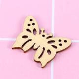 50Pcs Wood Discs Slices Butterfly Shape Unfinished Wooden Cutouts Craft DIY Decoration WoodArtSupply