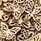 50Pcs Wood Discs Slices Butterfly Shape Unfinished Wooden Cutouts Craft DIY Decoration WoodArtSupply